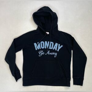 Bongo Monday Go Away Graphic Pullover Hoodie Women Large Short Sleeve